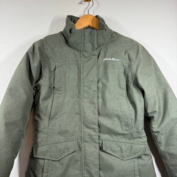 Women's Eddie Bauer Green Full Zip Jacket‎ Overcoat Size XS - Picture 5 of 9